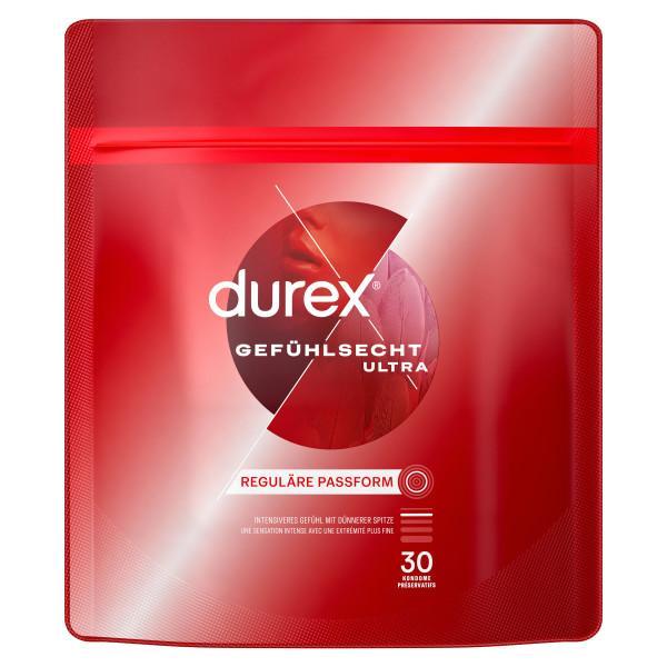Durex Gefühlsecht Ultra, Condoms 30pcs, with Reservoir, Ultra Thin, Ø 54 mm