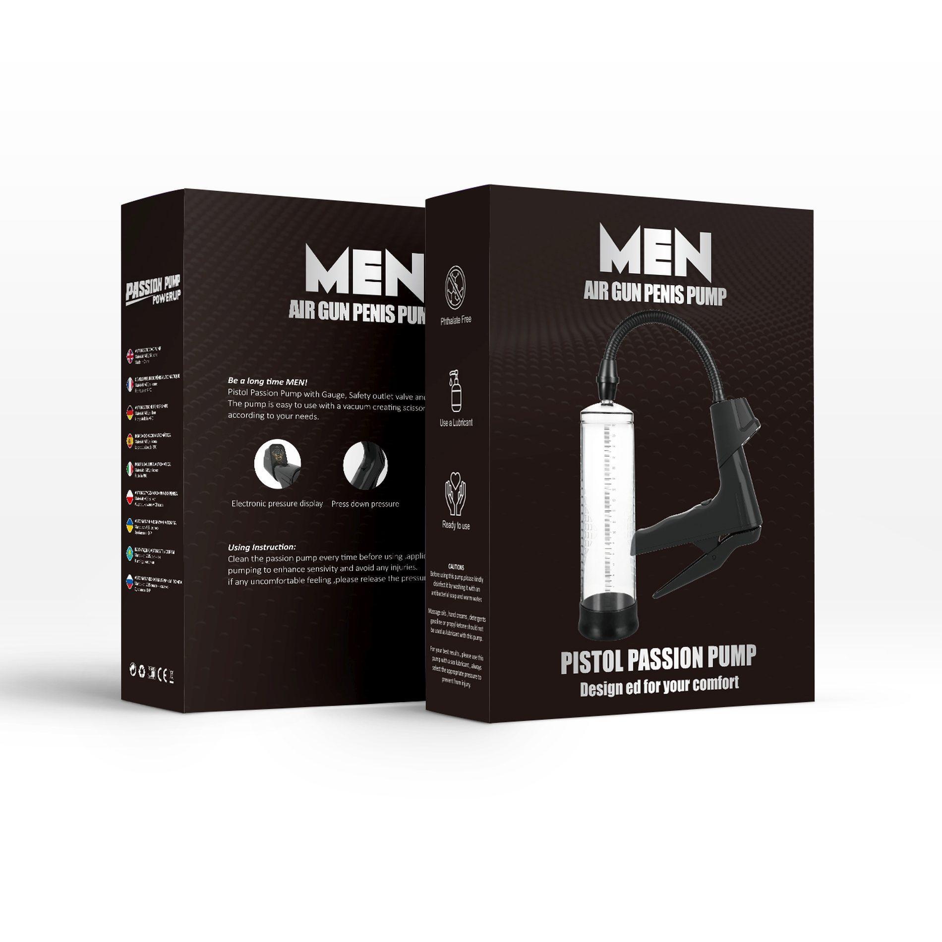 Manual Penis Pump with digital display, Black & Clear