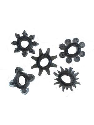 RudeRider Jelly Cockring 5-Star-Set, Black