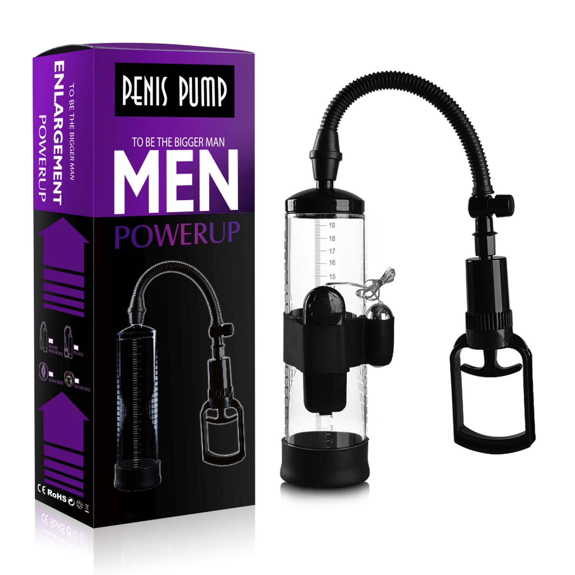 Powerpump Penis Pump MAX Vibrating, Black & Clear