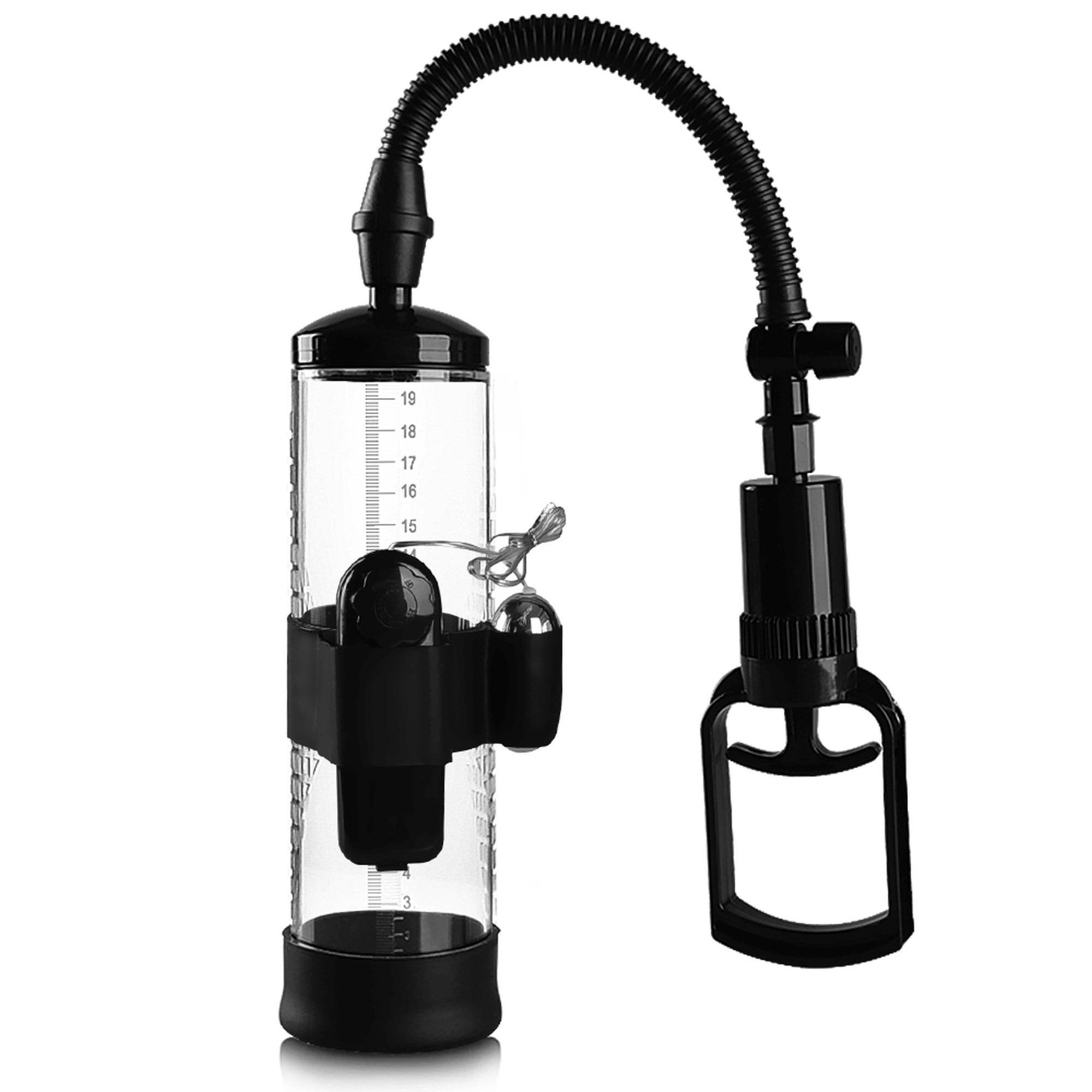 Powerpump Penis Pump MAX Vibrating, Black & Clear