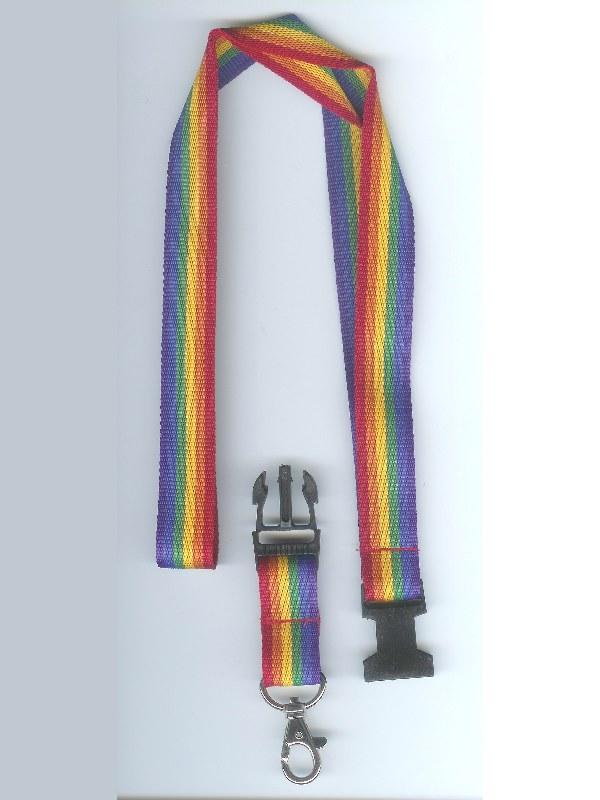 Gay Pride Rainbow Lanyard - Key Chain Long with detachable Buckle