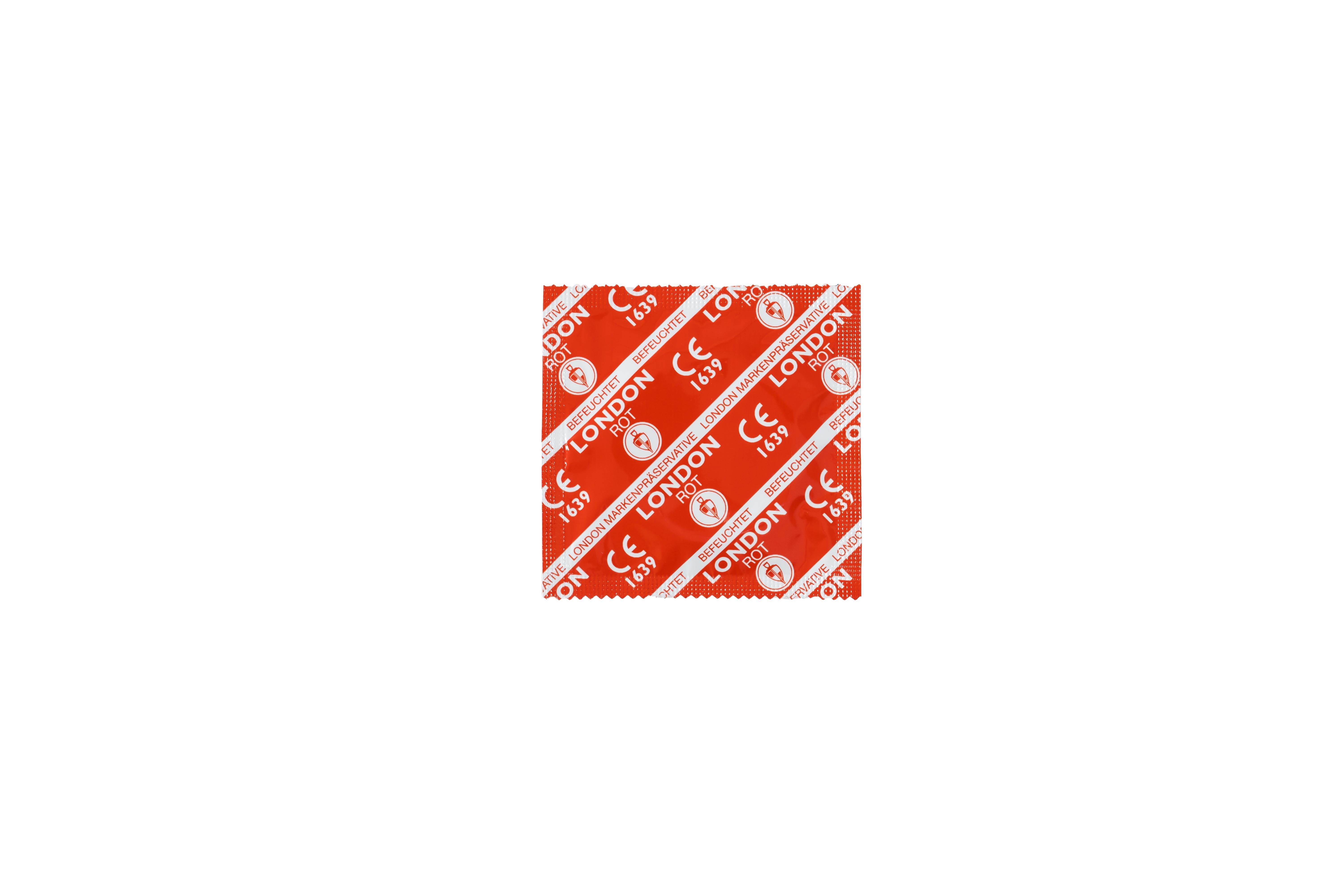 London Red, Condoms, 100 pcs, Strawberry, Ø 56mm, 205mm