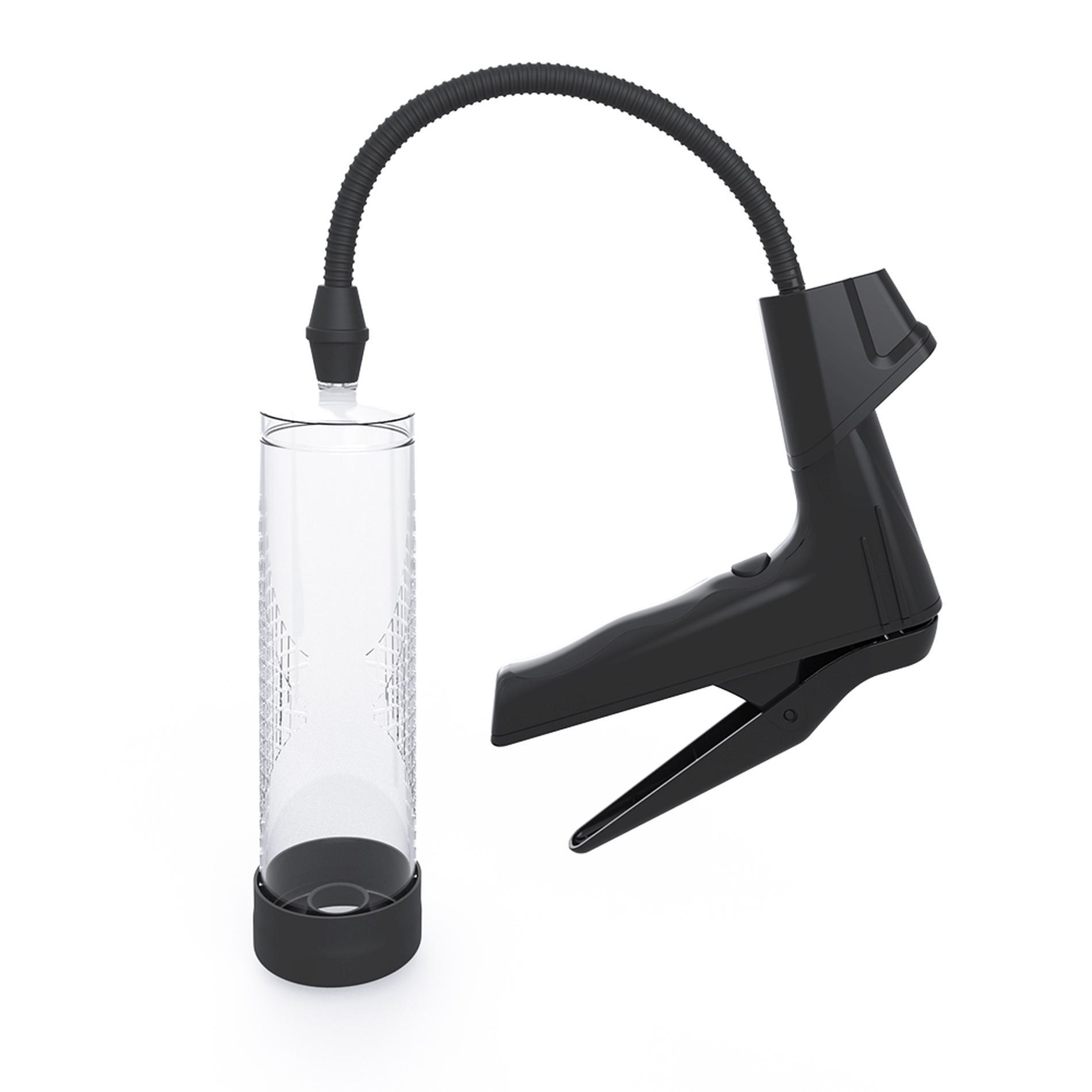 Manual Penis Pump with digital display, Black & Clear