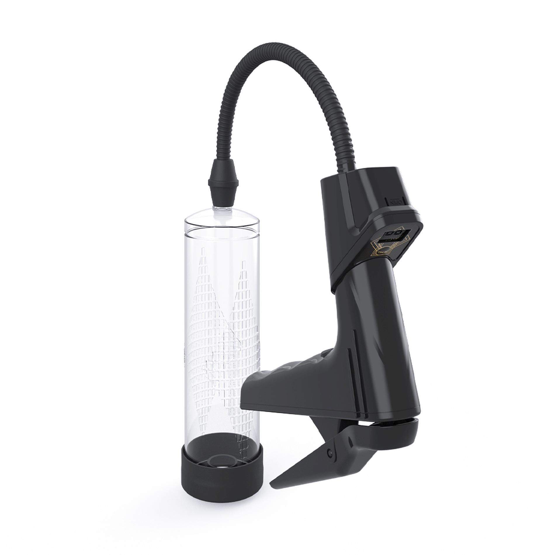 Manual Penis Pump with digital display, Black & Clear