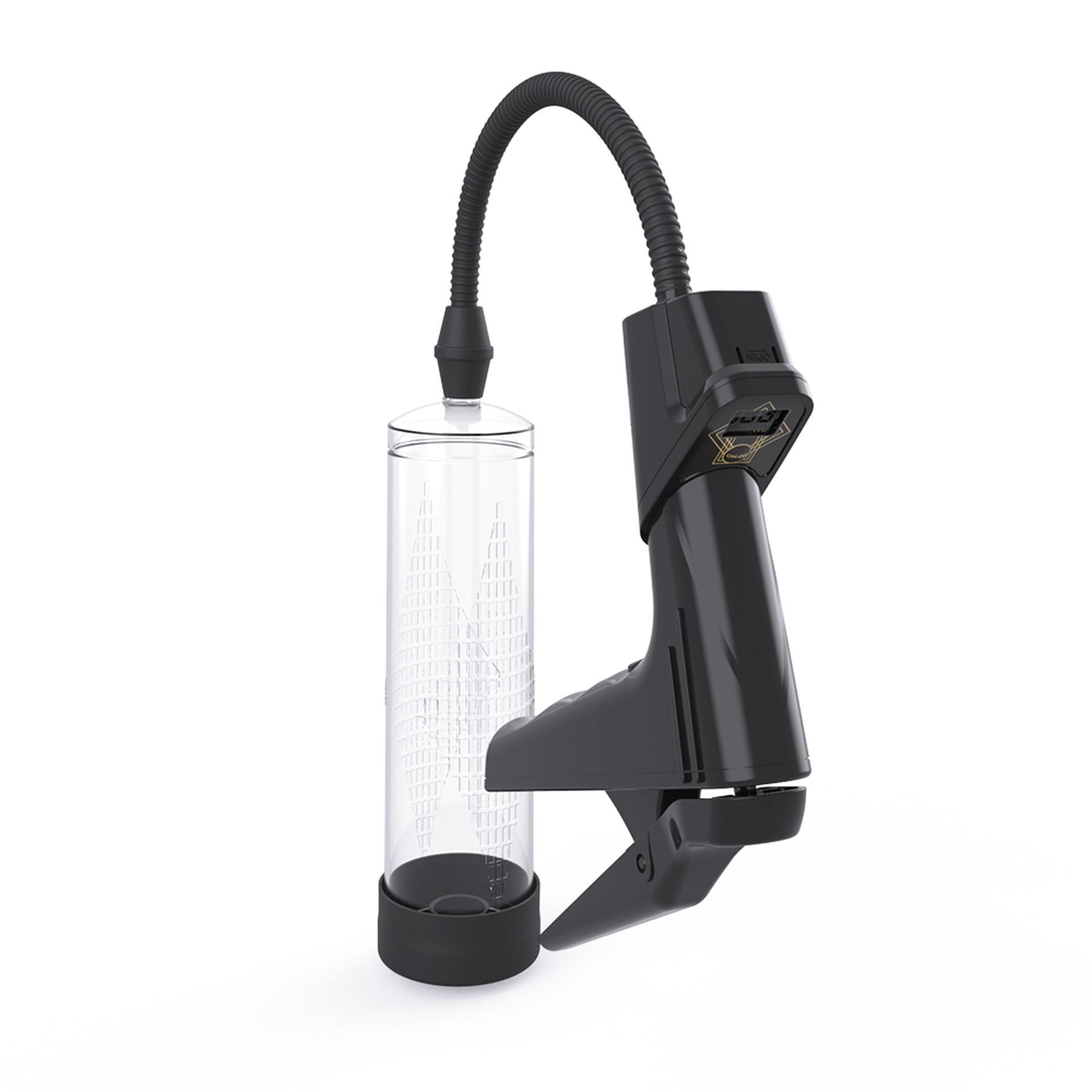 Manual Penis Pump with digital display, Black & Clear