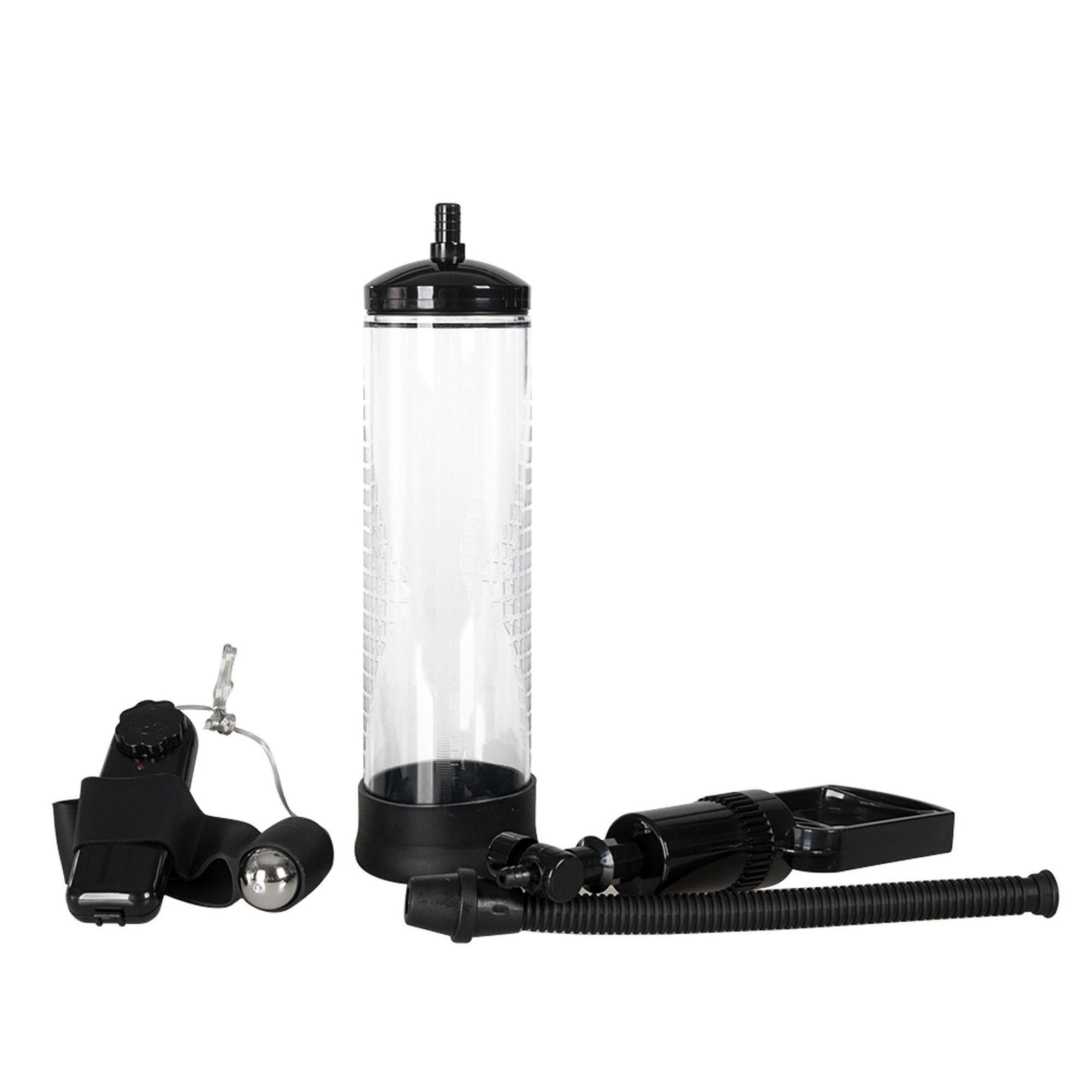 Powerpump Penis Pump MAX Vibrating, Black & Clear