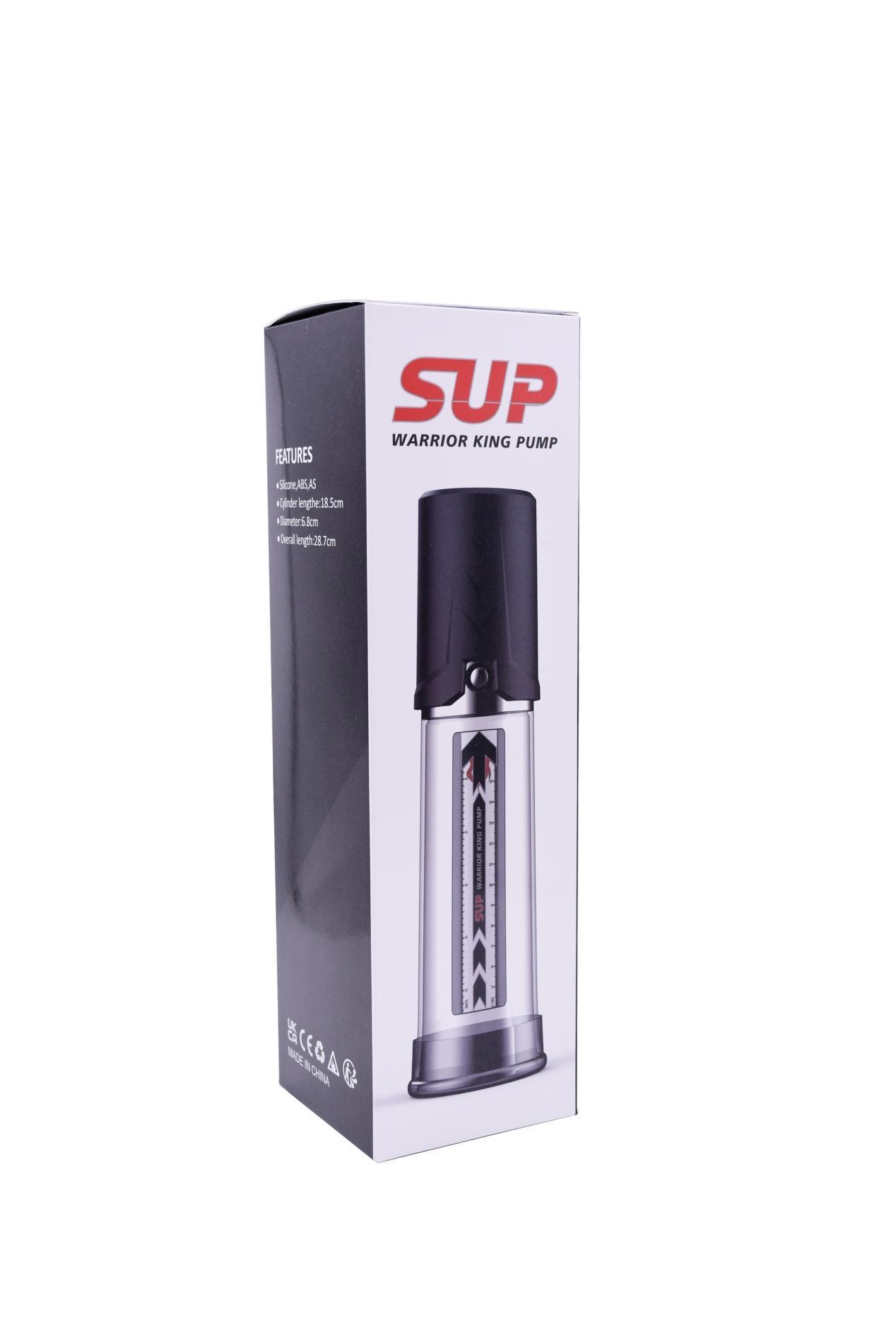 Warrior King Super manual Penis Pump, Black & Clear