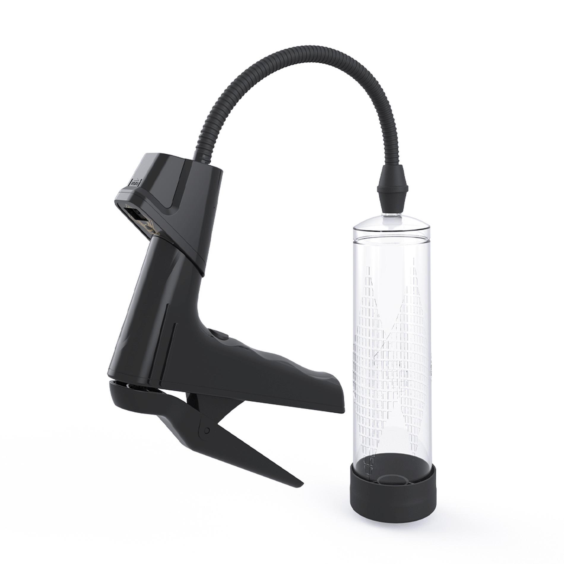 Manual Penis Pump with digital display, Black & Clear