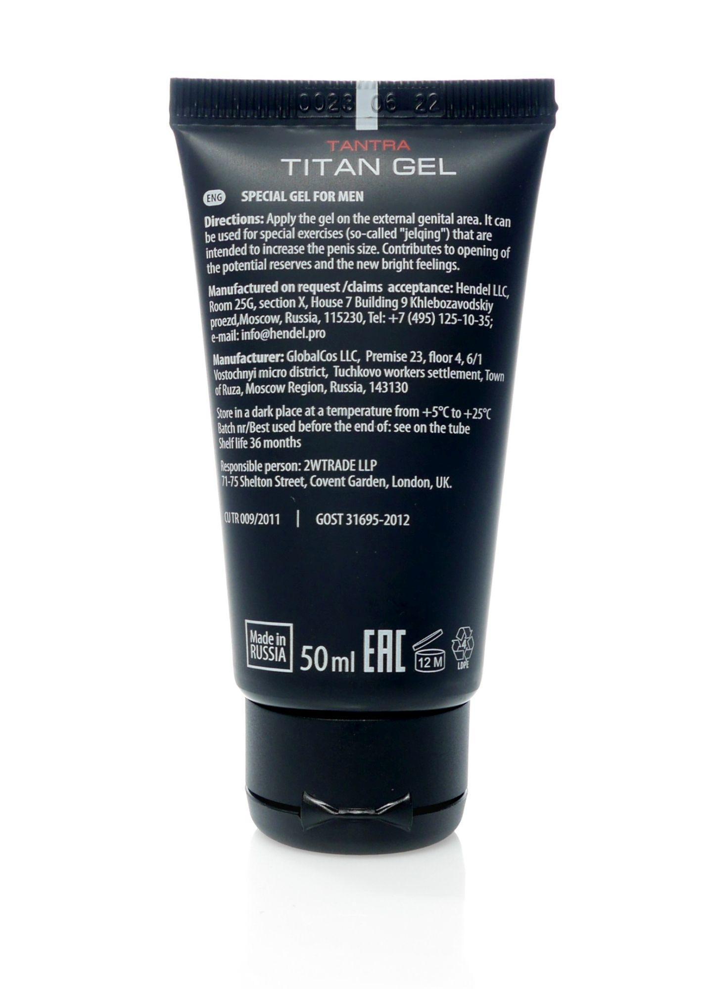 Tantra Titan Gel, Male Enhancement Gel Lubricant 50ml (Original)