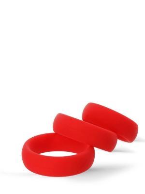 Rude Rider Silicone 3-Ring-Set, Red