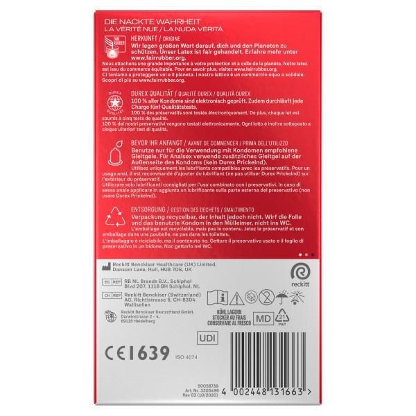 Durex Gefühlsecht Ultra, Condoms 10pcs, with Reservoir, Ultra Thin, Ø 54mm