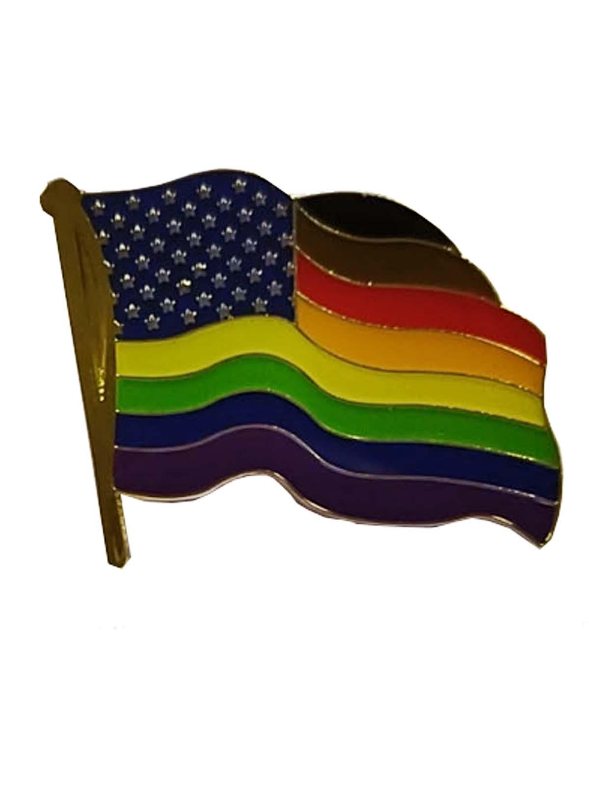 Pin Pride Waving Flag with Stars