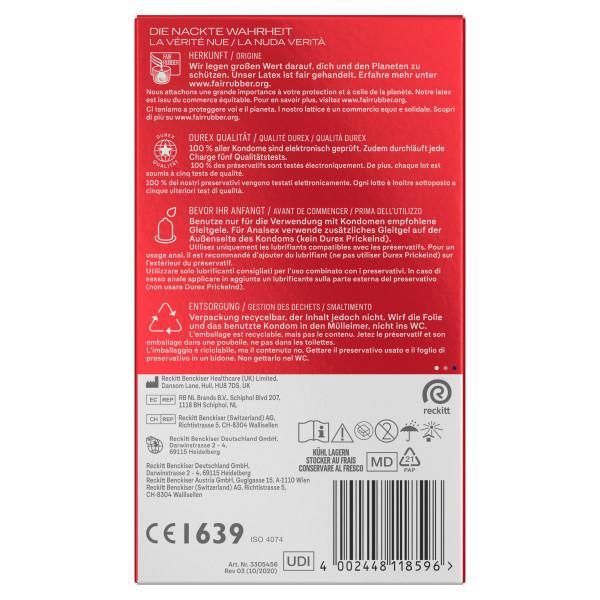 Durex Gefühlsecht Slim Fit Condoms 10 pcs, with Reservoir, Ø 52,5mm, 180mm