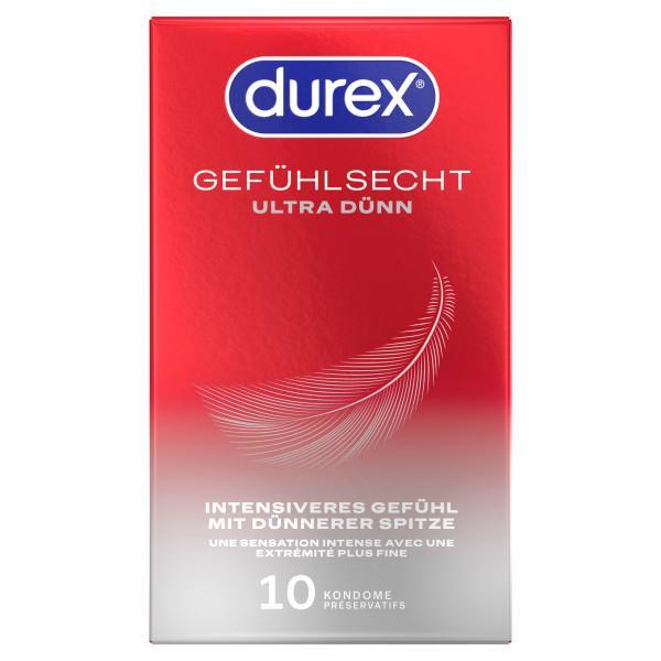 Durex Gefühlsecht Ultra, Condoms 10pcs, with Reservoir, Ultra Thin, Ø 54mm