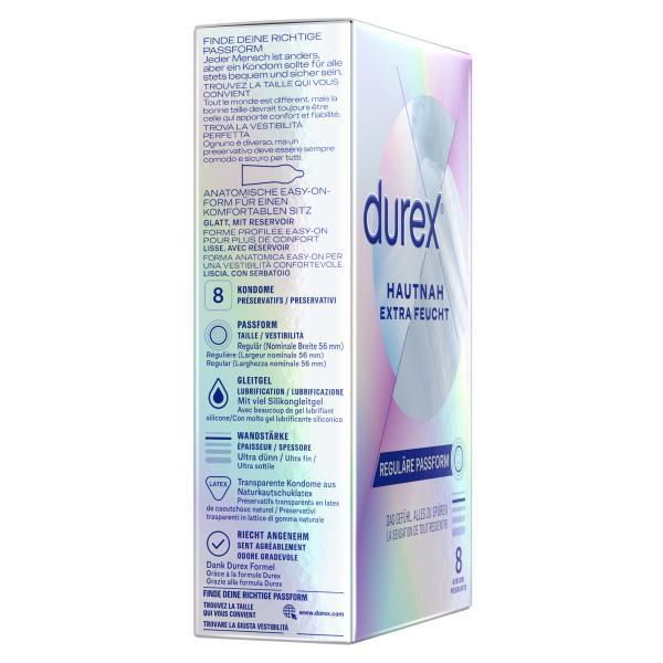 Durex Hautnah Extra Feucht Condoms 8 pcs, Extra Moist, Ø 56 mm