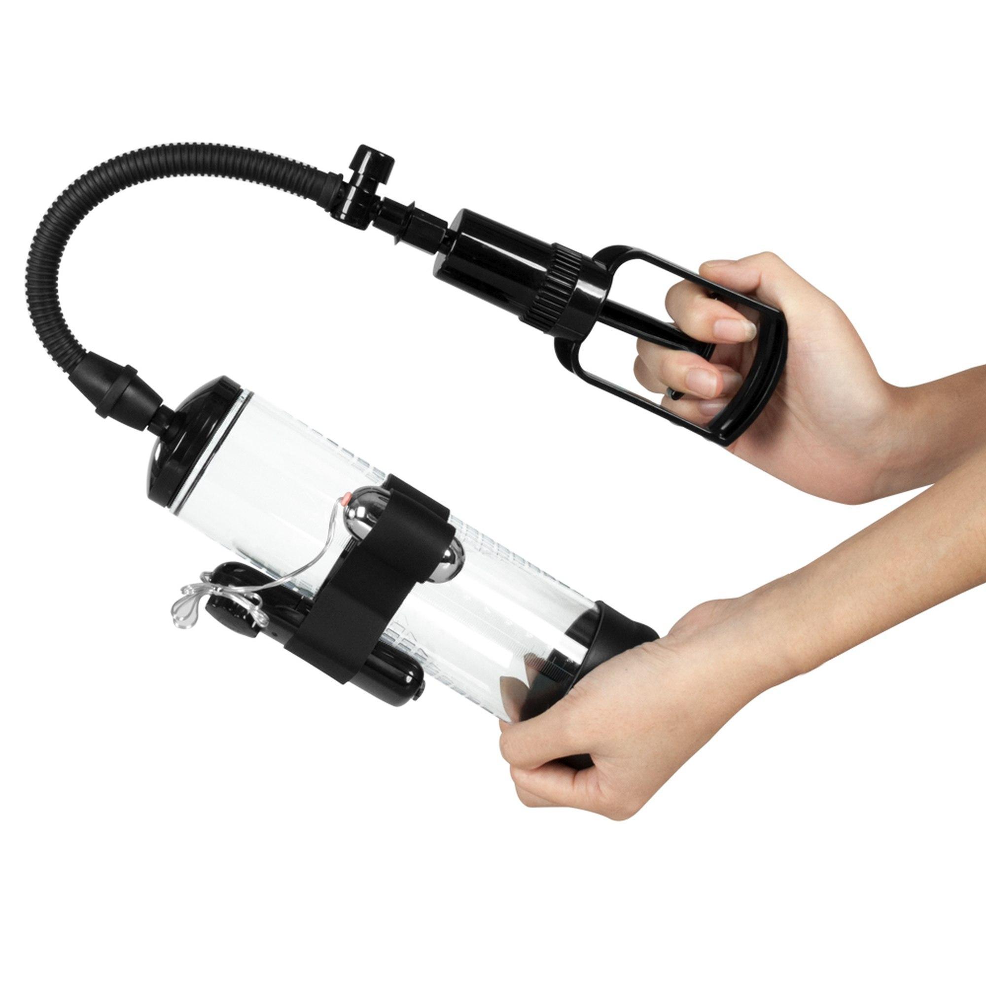 Powerpump Penis Pump MAX Vibrating, Black & Clear