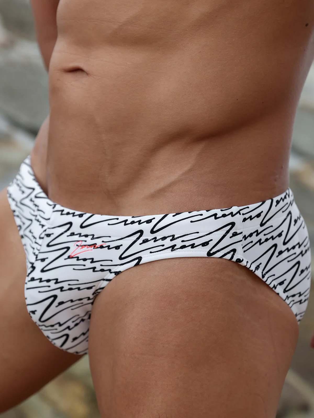 2Eros V20 Signature Print Swim Brief B&W - Size: XL